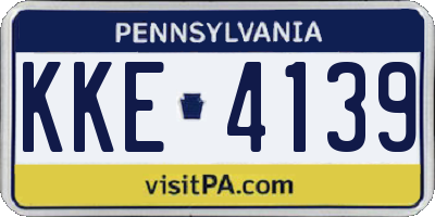 PA license plate KKE4139