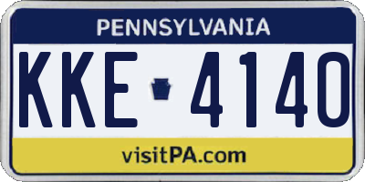 PA license plate KKE4140