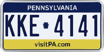 PA license plate KKE4141