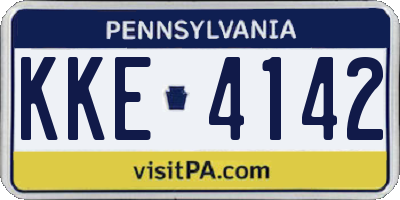 PA license plate KKE4142