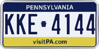 PA license plate KKE4144