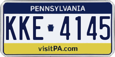 PA license plate KKE4145