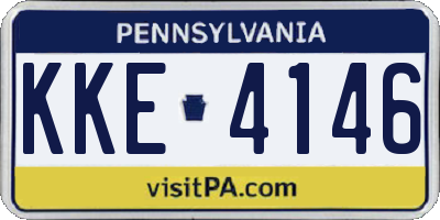 PA license plate KKE4146