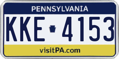PA license plate KKE4153