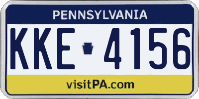 PA license plate KKE4156