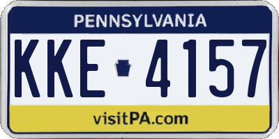 PA license plate KKE4157