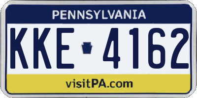 PA license plate KKE4162