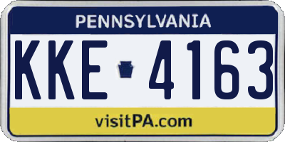 PA license plate KKE4163