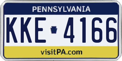 PA license plate KKE4166