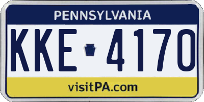 PA license plate KKE4170