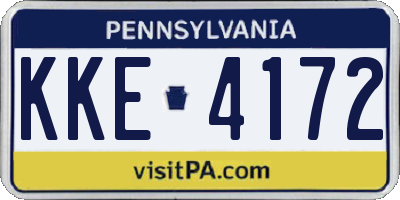 PA license plate KKE4172