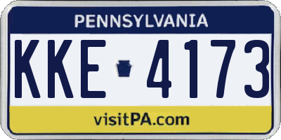 PA license plate KKE4173