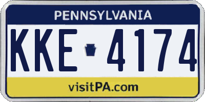 PA license plate KKE4174