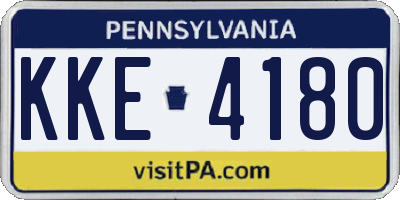 PA license plate KKE4180