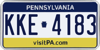PA license plate KKE4183