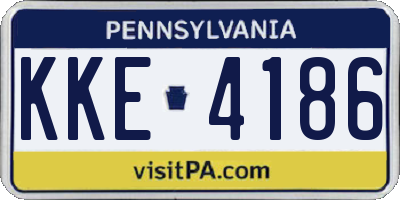 PA license plate KKE4186