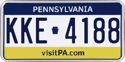 PA license plate KKE4188