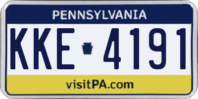 PA license plate KKE4191