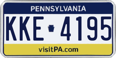 PA license plate KKE4195