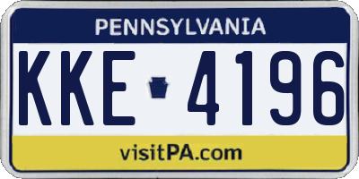 PA license plate KKE4196