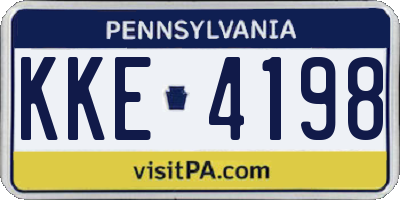 PA license plate KKE4198
