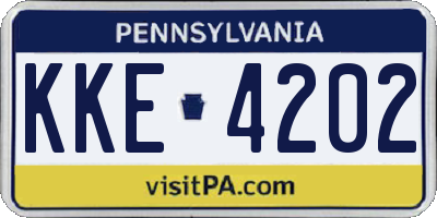 PA license plate KKE4202