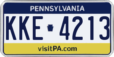 PA license plate KKE4213