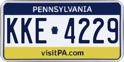 PA license plate KKE4229