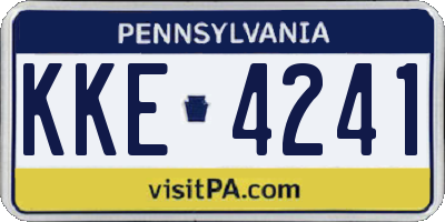 PA license plate KKE4241