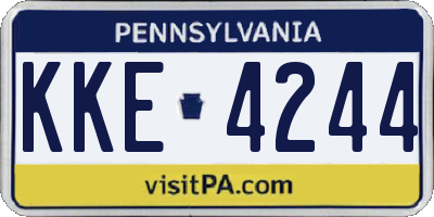 PA license plate KKE4244