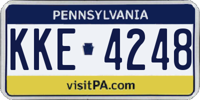 PA license plate KKE4248