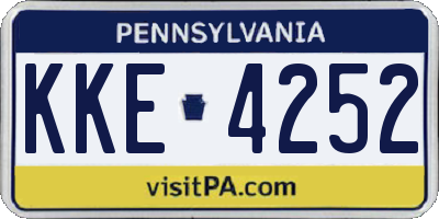 PA license plate KKE4252