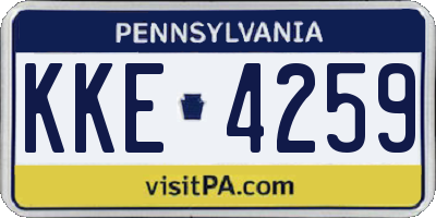 PA license plate KKE4259