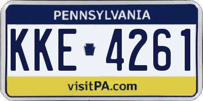 PA license plate KKE4261