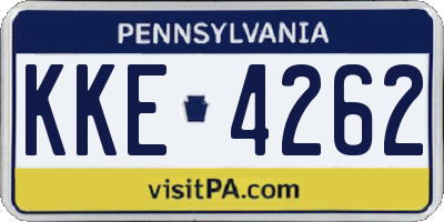 PA license plate KKE4262