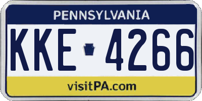 PA license plate KKE4266