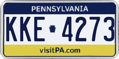PA license plate KKE4273