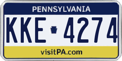 PA license plate KKE4274