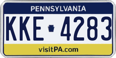 PA license plate KKE4283