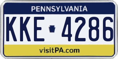 PA license plate KKE4286