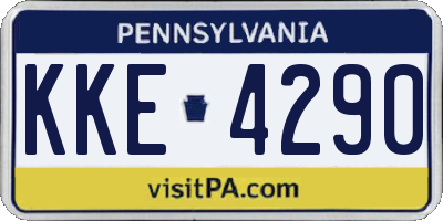 PA license plate KKE4290