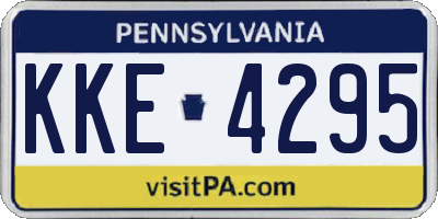 PA license plate KKE4295