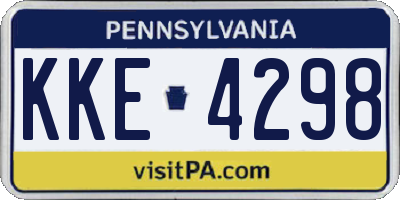 PA license plate KKE4298