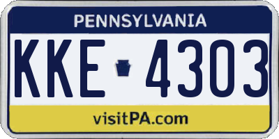 PA license plate KKE4303