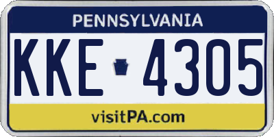 PA license plate KKE4305