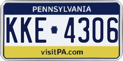PA license plate KKE4306