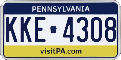 PA license plate KKE4308