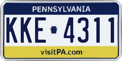PA license plate KKE4311