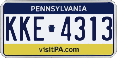 PA license plate KKE4313