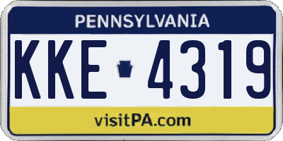 PA license plate KKE4319